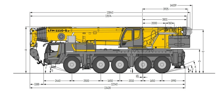Full Circle Cranes 110 t Liebherr LTM 1110-5.2 Illustration